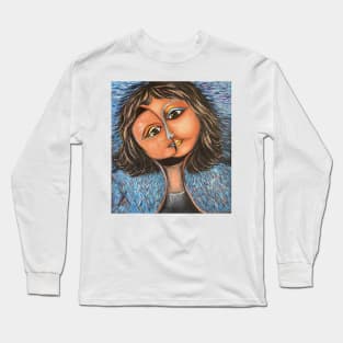 Woman Portrait | Expressionist Art Work Long Sleeve T-Shirt